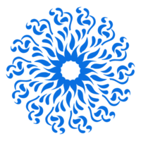 Blue color ethnic mandala patern design illustration. Perfect for logos, icons, stickers, tattoos, design elements for websites, advertisements and more. png