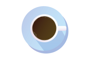 Coffee cup top view isolated on background, coffee cup illustration, glass coffee cup icon, coffee mug white, coffee cup flat image png