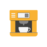 Coffee machine flat illustration. Front view of coffee machine. png