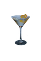 Glass with alcoholic drink with orange and ice isolated png