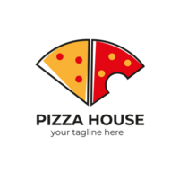 pizza slice-logo. een logo dat perfect is om te gebruiken voor uw levensmiddelenbedrijf. png