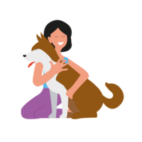 a woman hug her dog with warmth and love, the concept of the relationship between humans and their pets, adopt don't shop png