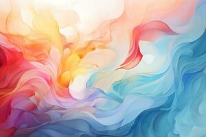 abstract watercolor swirls in vibrant hues Generative AI photo