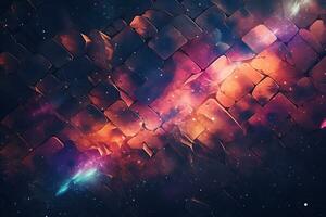 abstract background with metallic textures and holographic, sci-fi illustrations Generative AI photo