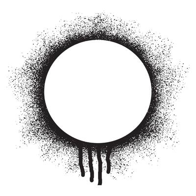 Circle frame graffiti with black spray paint
