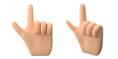 3d renderen van hand- met vinger houding maken koel vinger gebaar, geschikt naar emoticon middelen of pictogrammen, 3d pictogrammen set, PNG
