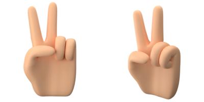 3d Rendern von Hand mit Finger Pose machen cool Finger Geste, geeignet zu Emoticon Vermögenswerte oder Symbole, 3d Symbole Satz, png