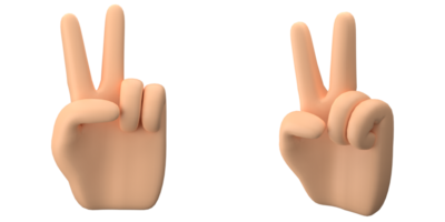 3d renderen van hand- met vinger houding maken koel vinger gebaar, geschikt naar emoticon middelen of pictogrammen, 3d pictogrammen set, PNG