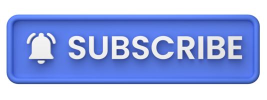 3d rendering of  Subscribe Button, Like Button and Notification Bell Button. Suitable for vlog or youtube asset png