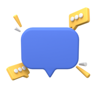 3d rendering of  Speech bubble messages, social media communication concept, chat box png
