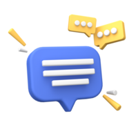 3d rendering of  Speech bubble messages, social media communication concept, chat box png