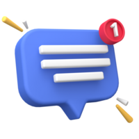 3d rendering of  Speech bubble messages, social media communication concept, chat box png