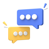 3d rendering of  Speech bubble messages, social media communication concept, chat box png