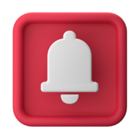 3d rendering of Notification Bell icons. Suitable for vlog asset. 3d icons set png