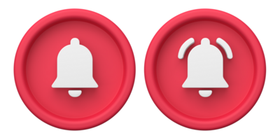 3d rendering of Notification Bell icons. Suitable for vlog asset. 3d icons set png