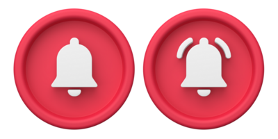 3d rendering of Notification Bell icons. Suitable for vlog asset. 3d icons set png