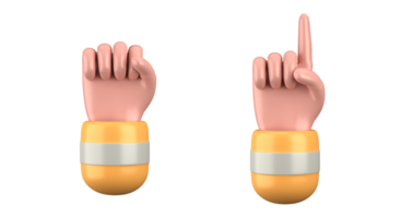 A pair of hands with fingers pointing up and clasping. Labor Day. 3d rendering png