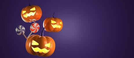 3d rendering of horizontal poster and banner for Halloween with copy space area photo