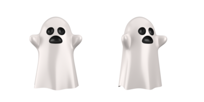 halloween 3d ikoner av pumpor, spöke, gåvor isolerat på vit bakgrund. 3d tolkning png