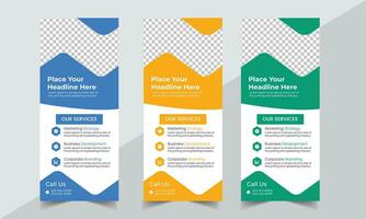 Business Roll Up Banner corporate Roll up background for Presentation, Vertical roll up, x-stand, exhibition display, Retractable banner vector