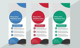 Business Roll Up Banner corporate Roll up background for Presentation, Vertical roll up, x-stand, exhibition display, Retractable banner vector