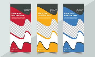 Business Roll Up Banner corporate Roll up background for Presentation, Vertical roll up, x-stand, exhibition display, Retractable banner vector