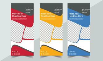 Business Roll Up Banner corporate Roll up background for Presentation, Vertical roll up, x-stand, exhibition display, Retractable banner vector