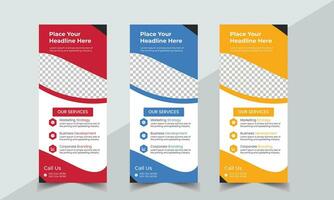 Business Roll Up Banner corporate Roll up background for Presentation, Vertical roll up, x-stand, exhibition display, Retractable banner vector