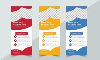 Business Roll Up Banner corporate Roll up background for Presentation, Vertical roll up, x-stand, exhibition display, Retractable banner vector