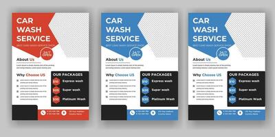 Creative Car Wash Flyer set, Abstract design carwash flyer bundle, Car Detailing, Auto Detailing Flyer, Car Wash poster templates vector