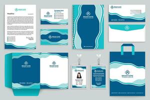 Company stationery vector design blue color