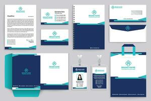 Blue color stationery design vector