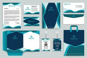 Company stationery vector design blue color