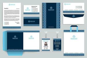 Blue color stationery design vector