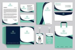 Clean corporate stationery template  design vector