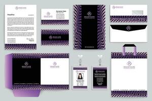 Gradient color  stationery template vector