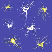 Brain neurons vector set. Isolated single elements. Icons, medical topics