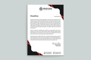 Black shape letterhead design vector