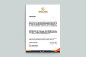 orange  and black color letterhead design vector