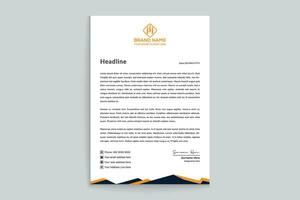 orange  and black color letterhead design vector