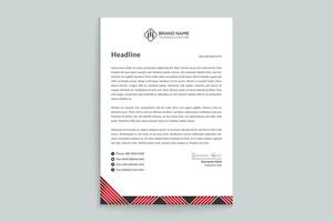 Red and black color letterhead design vector