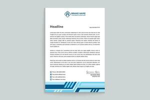 Blue elegant corporate letterhead design vector