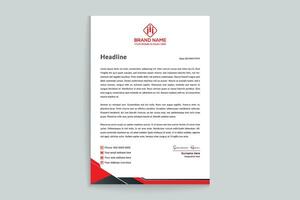 Red and black color letterhead design vector