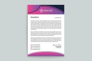 Gradient  color  letterhead template vector