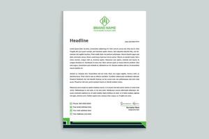 Corporate  green color letterhead design vector