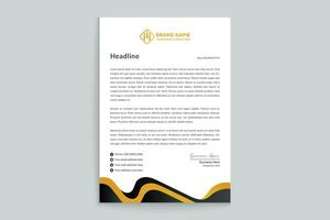 Orange elegant corporate letterhead design vector