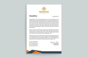 orange and black color letterhead design vector