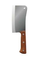 meat cleaver butcher kitchen knife vector illustration