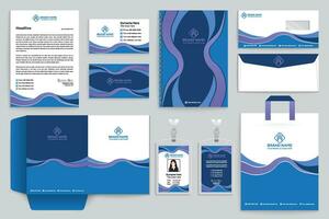 Company stationery vector design blue color