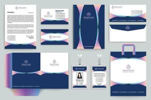 Gradient color  stationery template vector